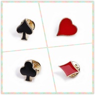 Small Poker Metal Brooch Collar Clip Collar Pin European American Shopee Accessories Single CY001