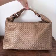 Bottega Veneta bv classic vintage gold leather shoulder bag Handbag經典中古復古編織格子格仔金色真皮手提袋肩背袋飯盒包大手袋#V376