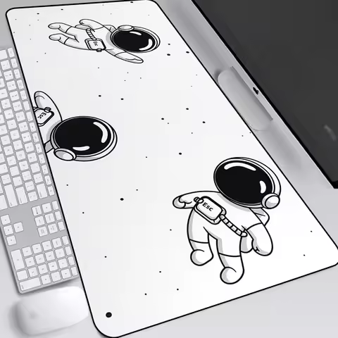Mousepad Astronauta Space Desk Mat Extended Pad Gamer Pc Table Gaming Mats Desktop Accessories Cute 