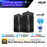 ASUS ZenWiFi Pro ET12 AXE11000 Tri-Band WiFi 6E Extendable Router - New 6Ghz Band, Dual 2.5G LAN &amp; WAN Ports, AiMesh, RangeBoost Plus, AiProtection Pro, Advanced Parental Controls