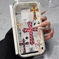 TPU case covers the entire Y2K style pink leopard print, hot fashion compatible ip16 ip16ProMax ip15