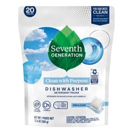Seventh Generation Dishwasher Detergent Packs – Free & Clear 植物成分洗碗機洗滌劑 – 自然清香 20粒【732913228188】