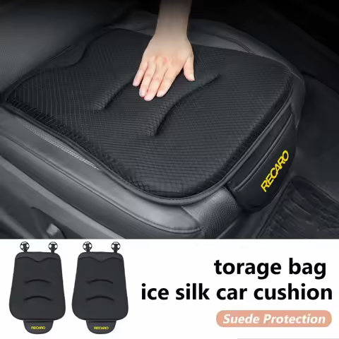 For Recaro Car Ice Silk Cushion Front Rear Seat Cover Protector Storage Bag