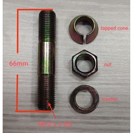 Stud and cone M12 x 1.25 x 66mm / M10 x 1.25 x 46mm for axle hub or other 10pcs forklift tractor and