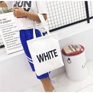 Jannah Word Printing Korean Canvas Bag Bucket Tote Shoulder Women Handbag Beg 3Y4