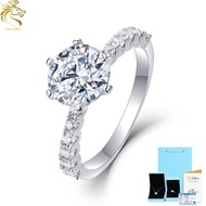 XICLONG Super Luxury 2ct Real Moissanite Diamond Ring 100% S925 Silver 4 Claws Cluster Thick Gold Pl