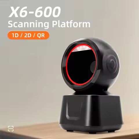 X6-600 Barcode Reader Scanning Desktop Bar code Scanner 1D 2D QR Code Reader Hands-Free Wired USB Ba