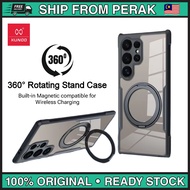 XUNDD 360 Rotating Stand Magnetic Case for Samsung Galaxy S25 Ultra / S24 Ultra Clear Case with Stan