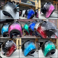 ARC HELMET & VISOR RITZ TWOTONE / SPECIAL COLOUR BLUE SILVER MODERN GREY BLUE YELLOW BLACK