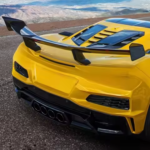 Peect Fitment DRY Carbon Fiber Rear Wing for Corvette C8 Z06 to Zr1 Style Rear Spoiler High Wing