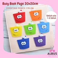 Busy Book Page 20x20cm Shorting Pencil Color Custom Busy Book Quiet Book Page Flannel Busy Book/