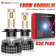 K5C Plus H7 LED 60000LM Headlights H1 H4 H11 H8 H9 9005 9006 HB3 HB4 9012 HIR2 High Power 180W Headl