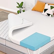 Memory Foam Mattress Topper Queen Size, AprLeaf 3 Inch Cooling Mattress Topper with Removable Cover, Medium Firm Mattress Topper for Back Pain Comfort Sleep