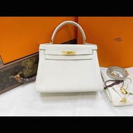 99新 Hermes愛馬仕 kelly 28 內縫 珍珠灰 togo皮 Y刻