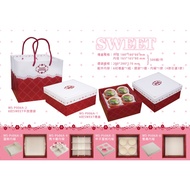 [6 Inch SWEET Gift Box, 10 Sets (Paper Box/Lining/Paper Bag)] 18 * 18 * 8cm.6 Cake Box.full Moon Box