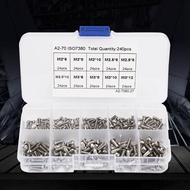 Hex Socket Screws 240pcs M2x6 M2x8 M2x10 M3x6 M3x8 M3x10 M3x12 M2.5x6 M2.5x8 M2.5x10 Hex Socket Scre