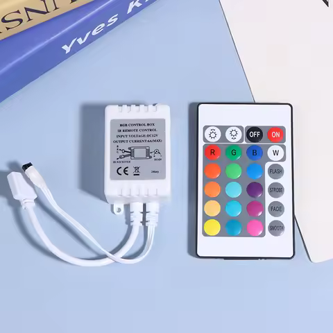 Led Controller 24 Keys LED IR RGB Controller Box 1 To 2 Controller IR Remote Dimmer DC12V For RGB 35