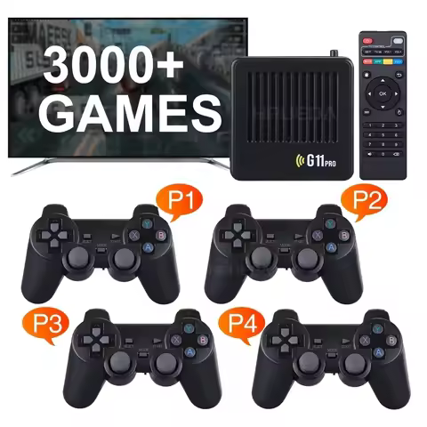 G11 Pro Game Box Video Game Console 256G Built-in 60000+ Retro Games 2.4G Wireless Gamepad 4K HD TV 