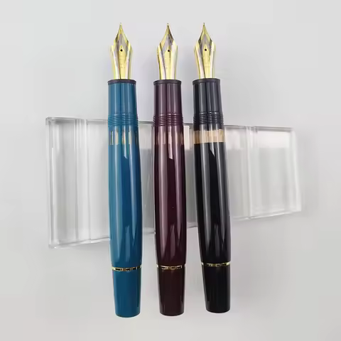 Wing Sung 630 Copper Piston Fountain Pen Large NO.8 / 40# F Iraurita Nib Resin Gold Clip Writing Pen
