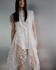 Rotsaniyom Motif-Detail White Long Shirt