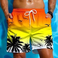 Cross-Border Foreign Trade TEMU Y2 Summer Men's Beach Pants Sports Loose Coconut Tree 3D Printed Cas