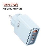 Toocki ที่ชาร์จ USB C USB 3พอร์ตQC3.0อะแดปเตอร์ที่ชาร์จความเร็วสูง Type C 67W GaN พร้อมจอแสดงผลดิจิต