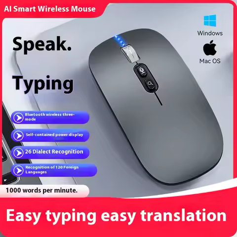 AI Smart Voice Mouse Speech to Text Mouse Rechargeable 2.4G Wireless Bluetooth Mouse For Mac Os Chro