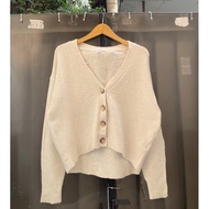 Uniqlo souffle yarn off white cardigan