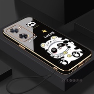 Casing OPPO A57 4G 2022 OPPO A77 OPPO A77S oppo A57 2022 5G OPPO A57 OPPO A39 Phone Case cute panda Silicone pretty Phone Case Send Lanyard