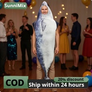 Sunnimix Funny Tuna Costume Novelty Seafood Costume Slip-on Apparel Playful for Cosplay Stage Perfor