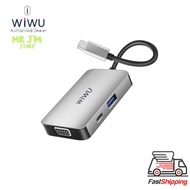 WiWU Alpha 513HVP 5 in 1 USB C To 4K Projector 3.5mm Jack PD Charger VGA Ports USB 3.0 Universal Doc