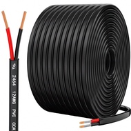 1PC 12 Gauge Wire 2 Conductor Electrical Wire, 12 AWG 3.3mm² Wire PVC Cord, 12V/24V DC Low Voltage/C