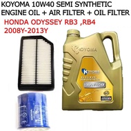 HONDA ODYSSEY RB3,RB4 2.4 2008y-2013y AIR FILTER + OIL FILTER + KOYOMA 10W40 SEMI SYNTHETIC ENGINE O