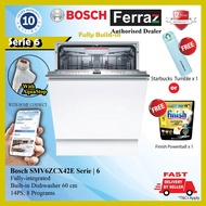 BOSCH SMV6ZCX42E Series 6 Fully Integrated Built In Dishwasher / Bosch SMV6ZCX42E Built In Dishwashe