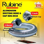 SYK RUBINE RDS-DC18 Flexible Hose 3 Meter Aluminium Ducting Hose and Cap 7 Inch Cooker Hood Exhaust 