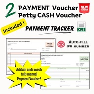 Payment Voucher + Cash Voucher Template + Payment Tracker All-in-1, Excel, Accounting Template