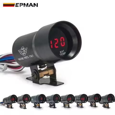 EPMAN 37MM Digital Smoked Lens Exhaust Gas Temperature EGT Gauge RPM AFR Boost Oil Press Oil/Water T