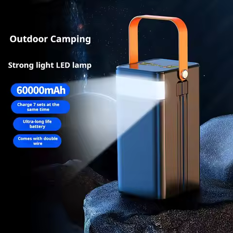 Portable Power Bank 30000mAh 60000mAh 120W Fast Charging Emergency Power Station with LED Charger fo