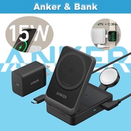 Anker MagGo 3-in-1 Charging Station, Qi2 Certified 15W Wireless Charger Stand
