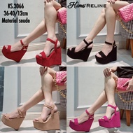Women's Wedges Shoes/Women's Fashion Wedges Kims'RELINE Seude Simple Luxury 12cm Wedges Shoes Women 