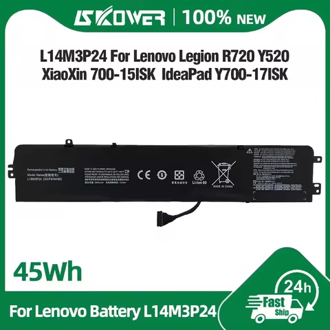 45Wh L14M3P24 Laptop Battery for Lenovo Ideapad Xiaoxin 700-17ISK Y700-14ISK Y720-15ISK Legion Y520-