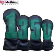 MEIHUAA Golf Club Head, Multifunctional PU Leather Golf Club Cover,  Portable 1 3 5 U Embroidered Hy