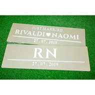 Wedding Plate Numbers 3D metallic background