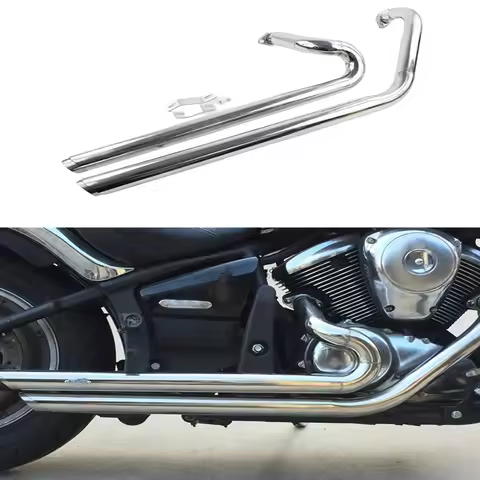 For Kawasaki Vulcan 900 S EN900 VN900 S900 All Years Motorcycle Staggered Slash Cut Exhaust Pipe Wit