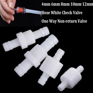 [BT]4mm 6mm 8mm 10mm 12mm Hose ID Plastic White Check Valve   Way Non-return Valve