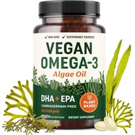 Aceite de Algas Omega 3 Vegano | DHA EPA de Base Vegetal | Obtenido de Manera Sostenible, Sin Carrag