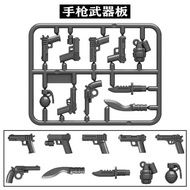 Small Particle Building Blocks Weapons Military Minifigures Plastic Desert Eagle Glock M9 Pistol Mod