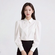 haas : NEW เสื้อผู้หญิง ทรงเชิ้ตแขนยาว HFSH5576 (รุ่นใหม่) เนื้อนุ่ม ลื่น เบาสบาย