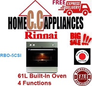 RINNAI RBO-5CSI 61 L Built-In Oven 4 Functions / Finger Print Proof  Free Delivery /  Authorized Dealer /
