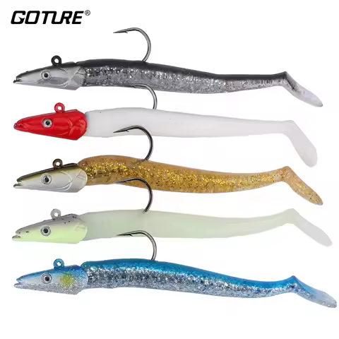 Goture 11cm 22g Fishing Lure 3D Simulation Jig Head with PVC Soft Body Artificial Bait Carp Sinking 
